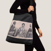 1880s Victoriaans schaduwen mode afdrukken Crossbody Tas (Dichtbij)