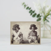  1880's Zwarte Mannen Haar Mode Briefkaart (Staand voorkant)