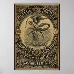 1881  fietsenmagazijn en kunstwerk Poster