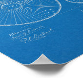 1881 High Wheeler Bicycle Design Patent Art-afdruk Poster (Hoek)