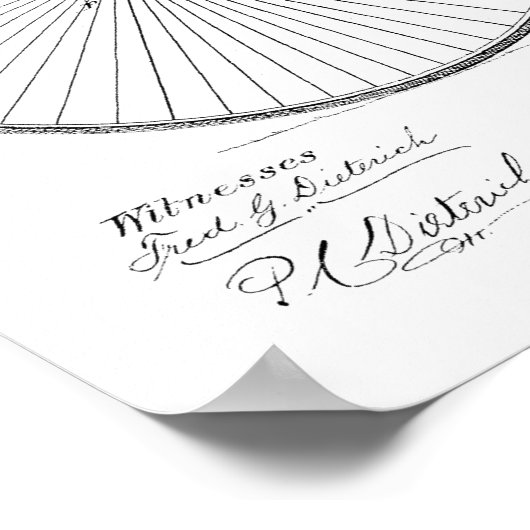 1881  High Wheeler Bicycle Patent Art Print (Hoek)