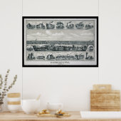 1881 Luchtkaart Norristown PA Pennsylvania Poster (Keuken)