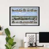 1881 Luchtkaart Norristown PA Pennsylvania Poster (Thuiskantoor)