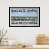 1881 Luchtkaart Norristown PA Pennsylvania Poster (Keuken)