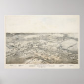 1881 New Braunfels TX Birds Eye Uitzicht Panoramic Poster (Voorkant)