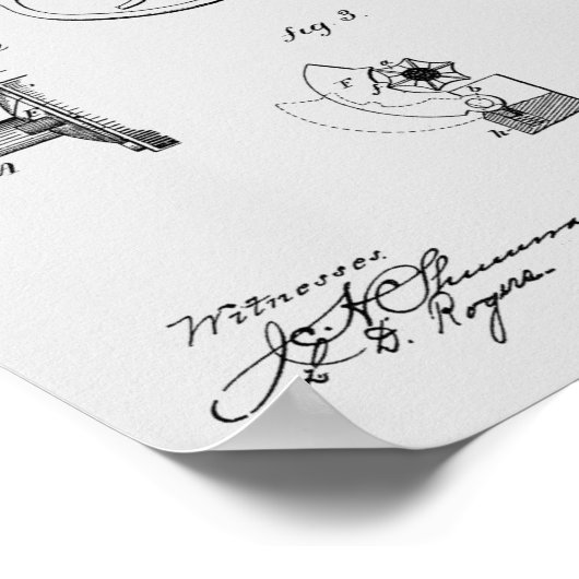 1881 Pistool Revolver Patent Art Drawing Print (Hoek)