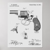 1881 Pistool Revolver Patent Art Drawing Print (Voorkant)