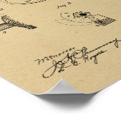 1881 Pistool Revolver Patent Art Drawing Print (Hoek)