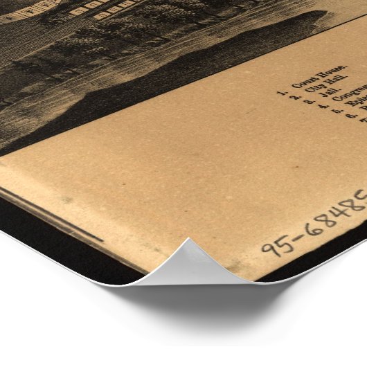 1881 Sherbrooke, Quebec Bird's Eye Panoramic Map Poster (Hoek)