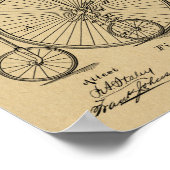 1882 High Wheeler Bicycle Patent Art Print (Hoek)