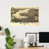 1882 Meer van Genève, met een vogelkaart met Uitzi Poster (Thuiskantoor)