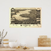 1882 Meer van Genève, met een vogelkaart met Uitzi Poster (Keuken)