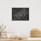 1882 Tekening van vliegtuigpatenten voor vliegende Poster (Keuken)