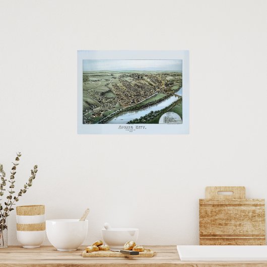 1883 Aerial Map Spring City PA Pennsylvania Poster (Keuken)