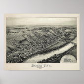 1883 Aerial Map Spring City PA Pennsylvania Poster (Voorkant)