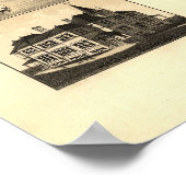 1883 Bismarck, ND Birds Eye Uitzicht Panorama Poster (Hoek)