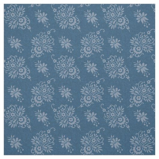 1883 Bloemen, Blauw Stof (Swatch)