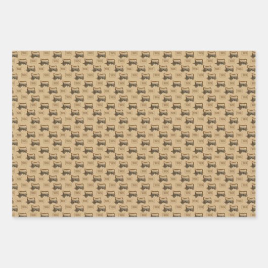 1883 geelsteen inpakpapier vel (Voorkant)