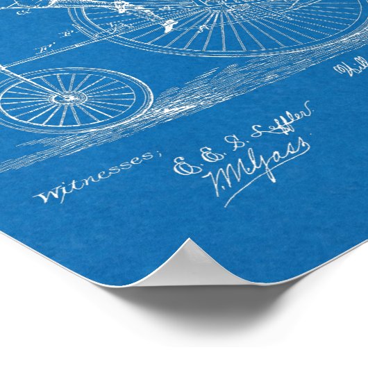 1883 High Wheeler Bicycle Design Patent Art Print (Hoek)