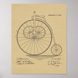 1883  High Wheeler Bicycle Patent Art Print
