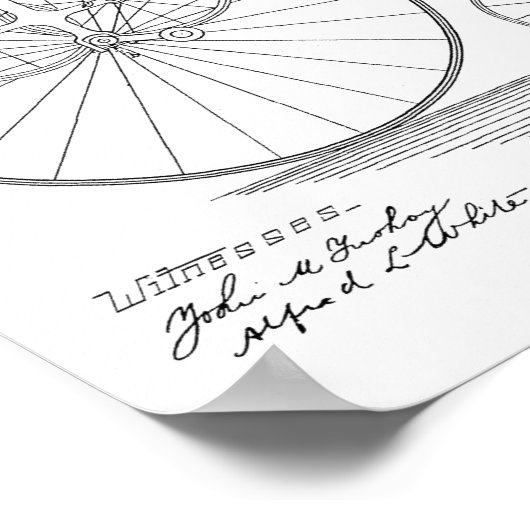 1883 High Wheeler Bicycle Patent Art Print (Hoek)