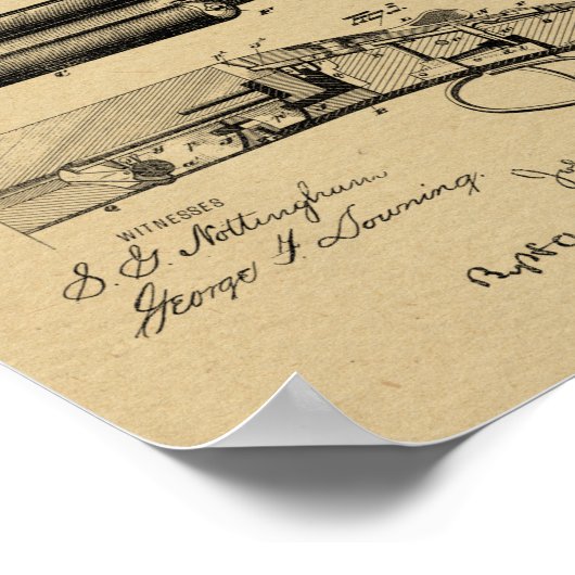 1883 Tekening van geweerpatronen Poster (Hoek)