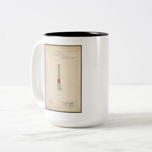 1884 / 1885 Baseball Bat Patent Mok ! (Voorkant links)