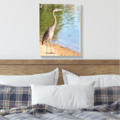 1884 - Grote blauwe reiger Canvas Afdruk (Insitu (Slaapkamer))