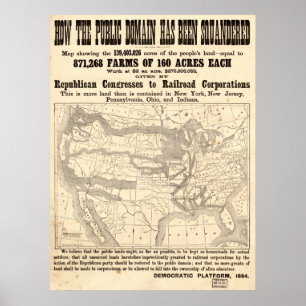 1884 Poster voor politieke campagne op het democra