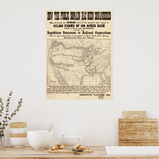 1884 Poster voor politieke campagne op het democra (Keuken)