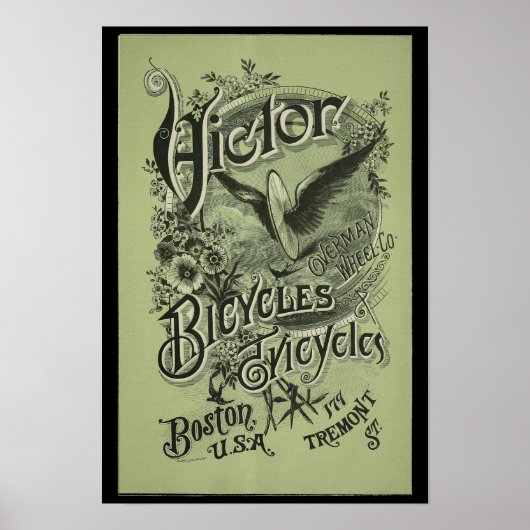 1884  Victor Bicycles en Art Poster (Voorkant)