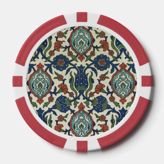 1885  Arabische Deco Fantasy Floral Poker Chips (Voorkant)