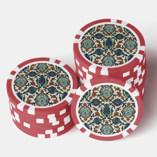 1885  Arabische Deco Fantasy Floral Poker Chips (Opstapeling)