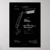 1885 Barber Razor Guard Antiek Patent Artwork Poster (Voorkant)