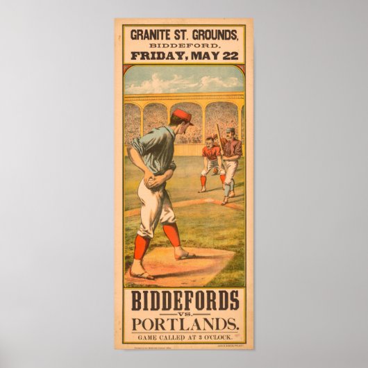 1885 Biddeford vs Portland Poster (Voorkant)