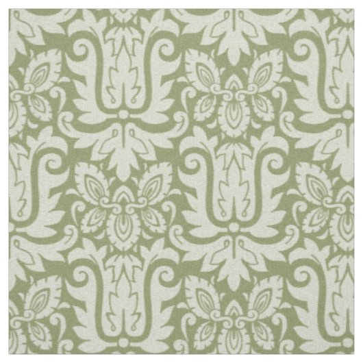 1885 Damask, Willow Green Stof (Swatch)