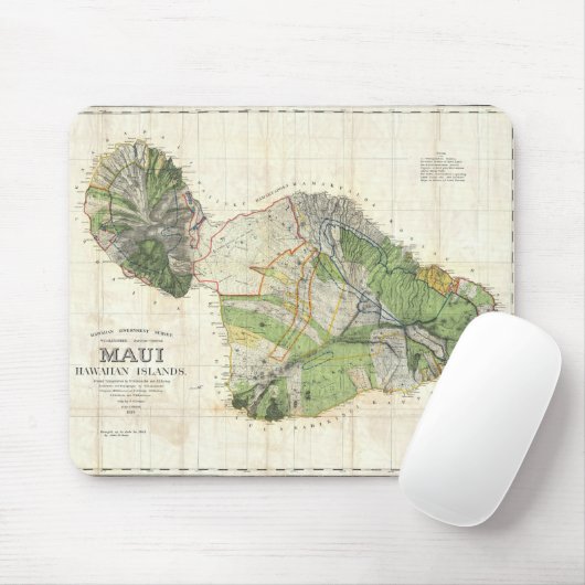 1885 De Witt Alexander Map of Maui, Hawaii Muismat (Met muis)