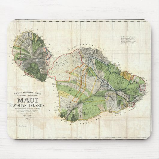 1885 De Witt Alexander Map of Maui, Hawaii Muismat (Voorkant)