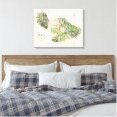 1885 De Witt Alexander Wall Map van Maui, Hawaii Canvas Afdruk (Insitu (Slaapkamer))