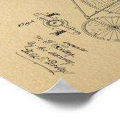 1885  High-Wheel Bicycle Patent Art-afdrukken Poster (Hoek)