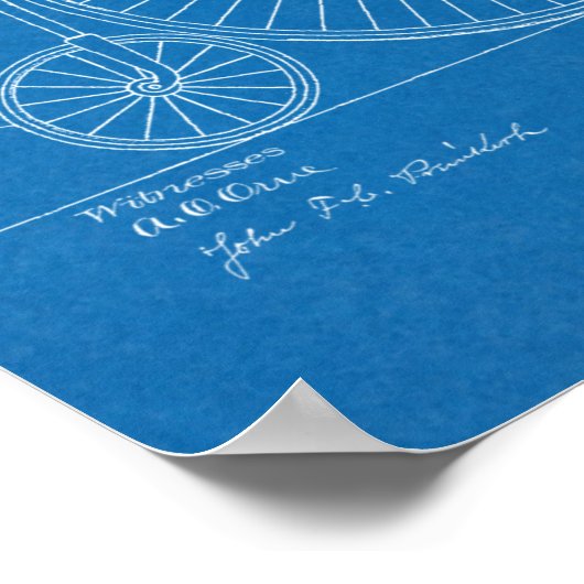 1885 High Wheeler Bicycle Design Patent Art Print (Hoek)