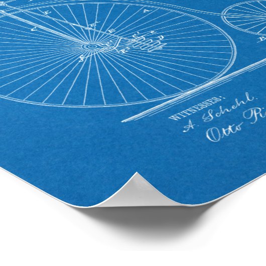 1885 High Wheeler Bicycle Design Patent Art Print (Hoek)