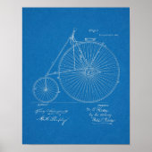 1885 High Wheeler Bicycle Design Patent Art Print (Voorkant)