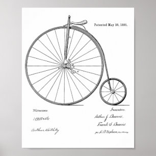 1885  High Wheeler Bicycle Patent Art Print