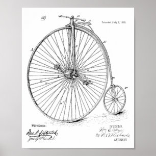 1885  High Wheeler Bicycle Patent Art Print