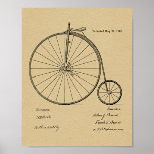 1885  High Wheeler Bicycle Patent Art Print