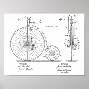1885  High Wheeler Bicycle Patent Art Print