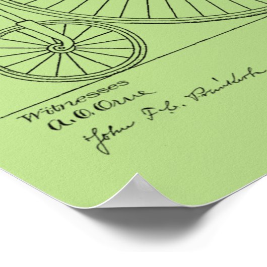 1885 High Wheeler Bicycle Patent Art Print (Hoek)