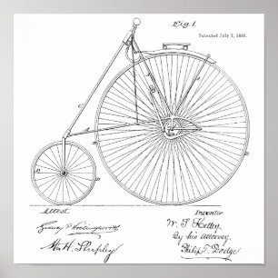 1885  High Wheeler Bicycle Patent Art Print
