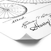 1885  High Wheeler Bicycle Patent Art Print (Hoek)